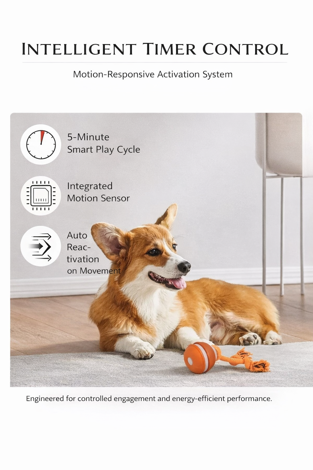 Interactive Rolling Dog Toy – Smart Motion Ball with Rope Tails