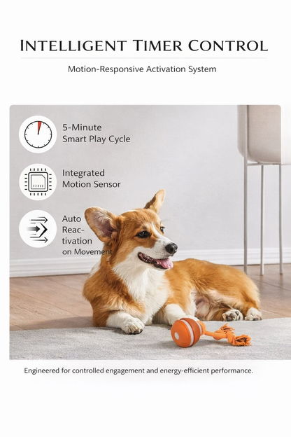 Interactive Rolling Dog Toy – Smart Motion Ball with Rope Tails