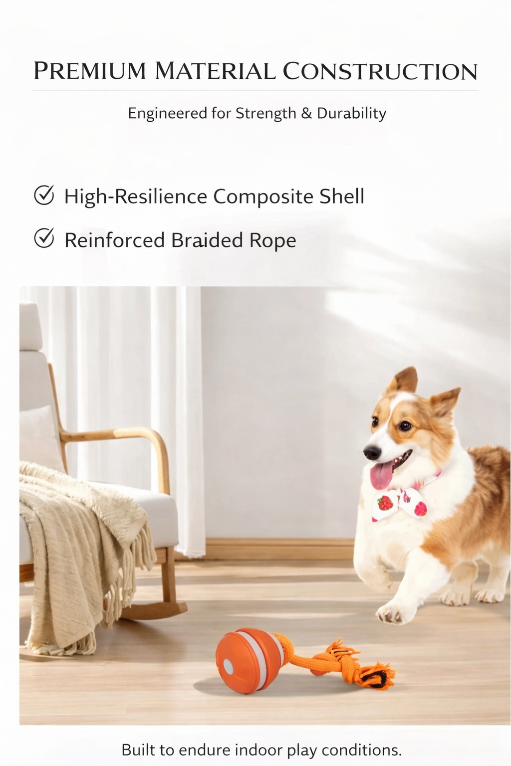 Interactive Rolling Dog Toy – Smart Motion Ball with Rope Tails