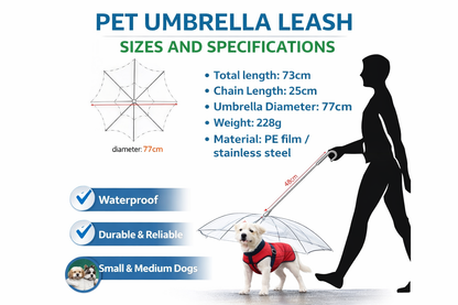 Transparent Dog Umbrella – Dry Walks, Clear View & Easy Control